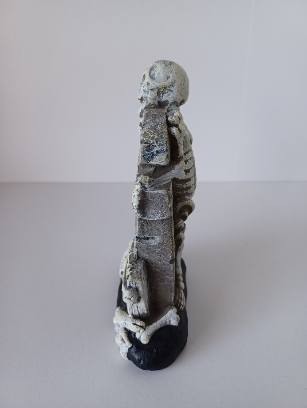 Skeleton With Gravestone Small Halloween Decor Piece Holiday Decorations Spooky - Picture 2 of 6